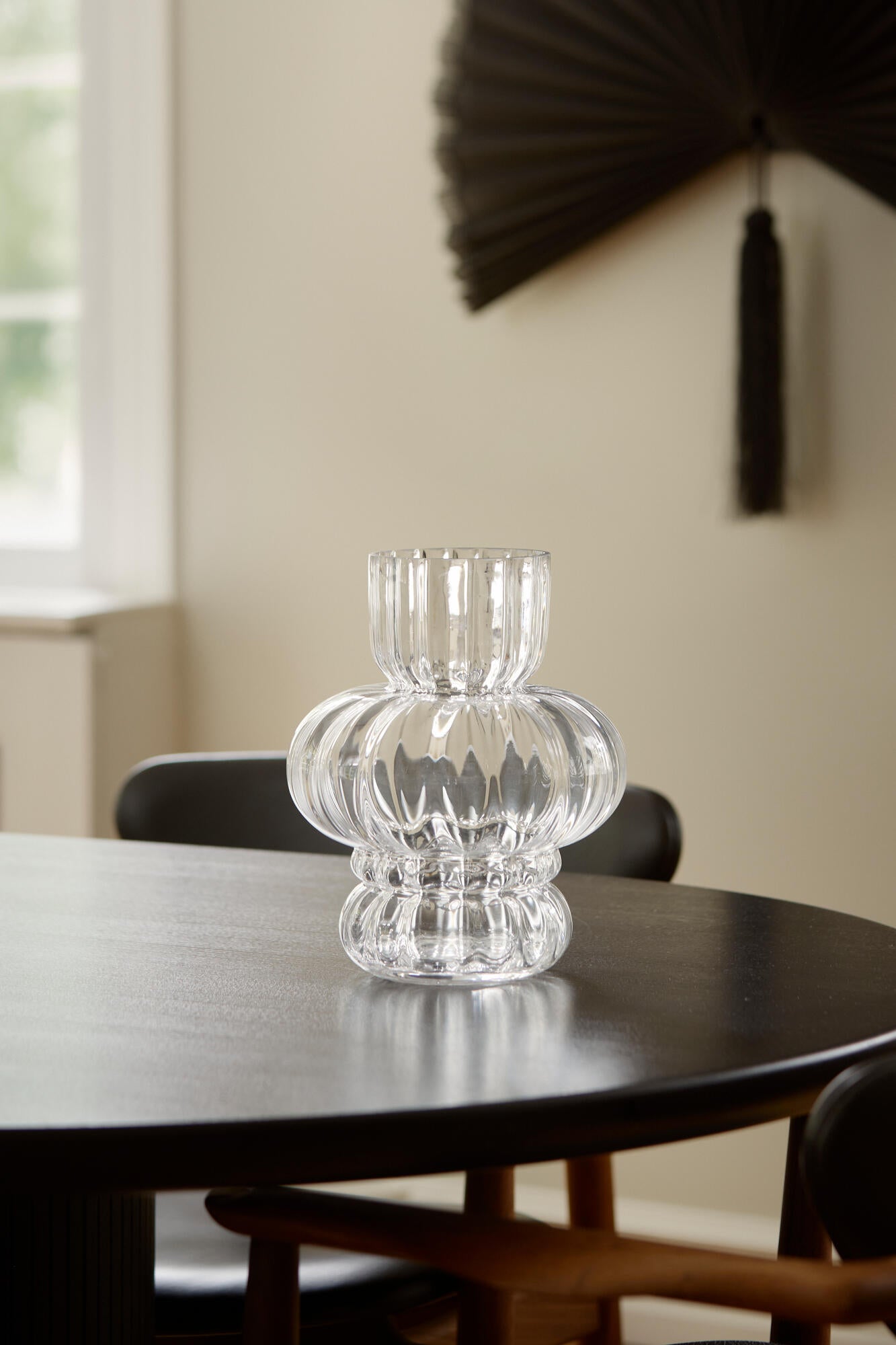 Mundblæst vase, klar - H26 cm